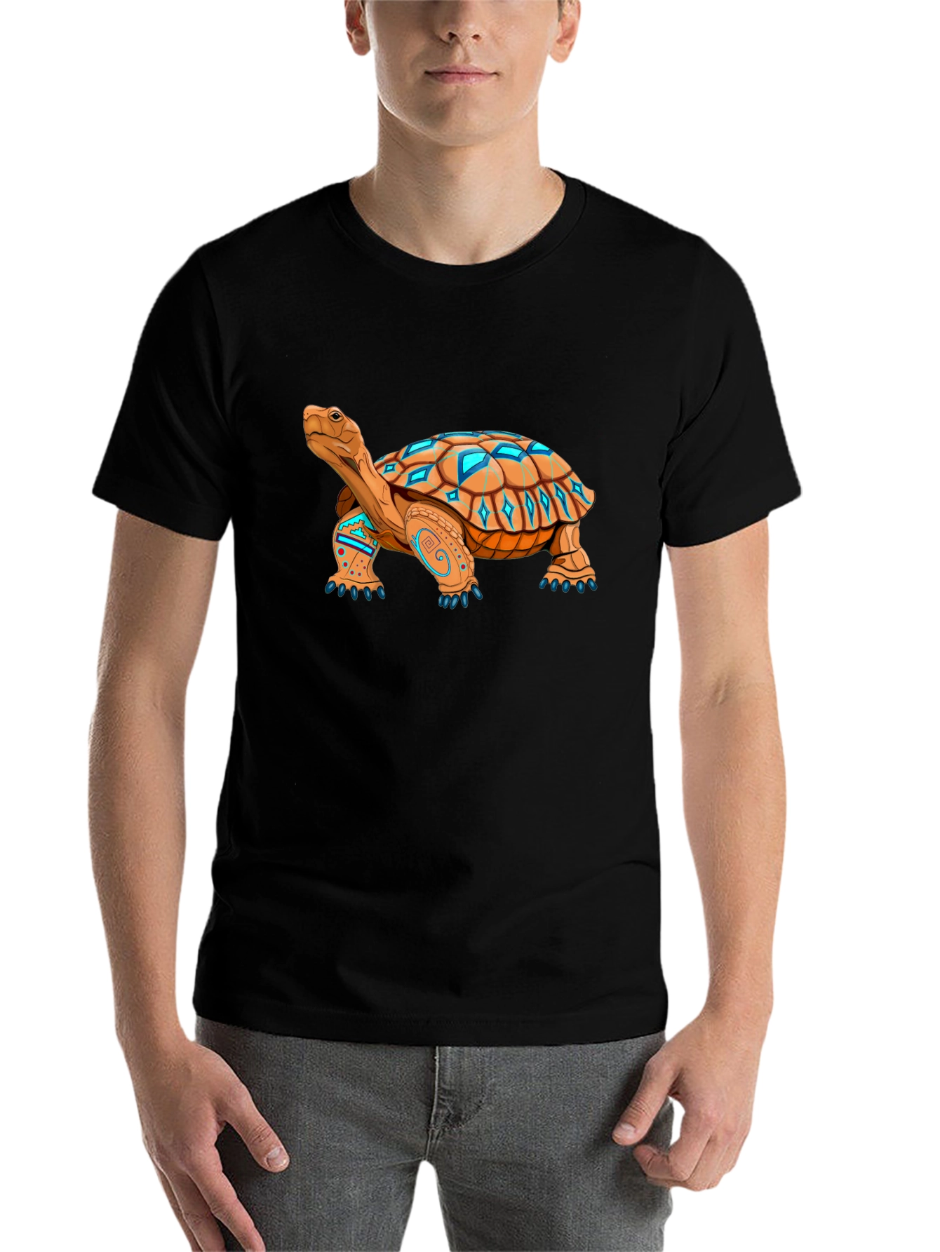 Black Turtle Graphic Black Tee - Unique Design view 7