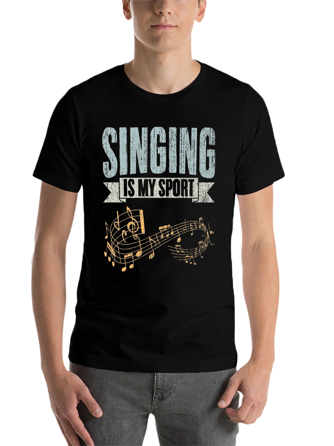 Black Singing is My Sport T-Shirt Music Notes view 7