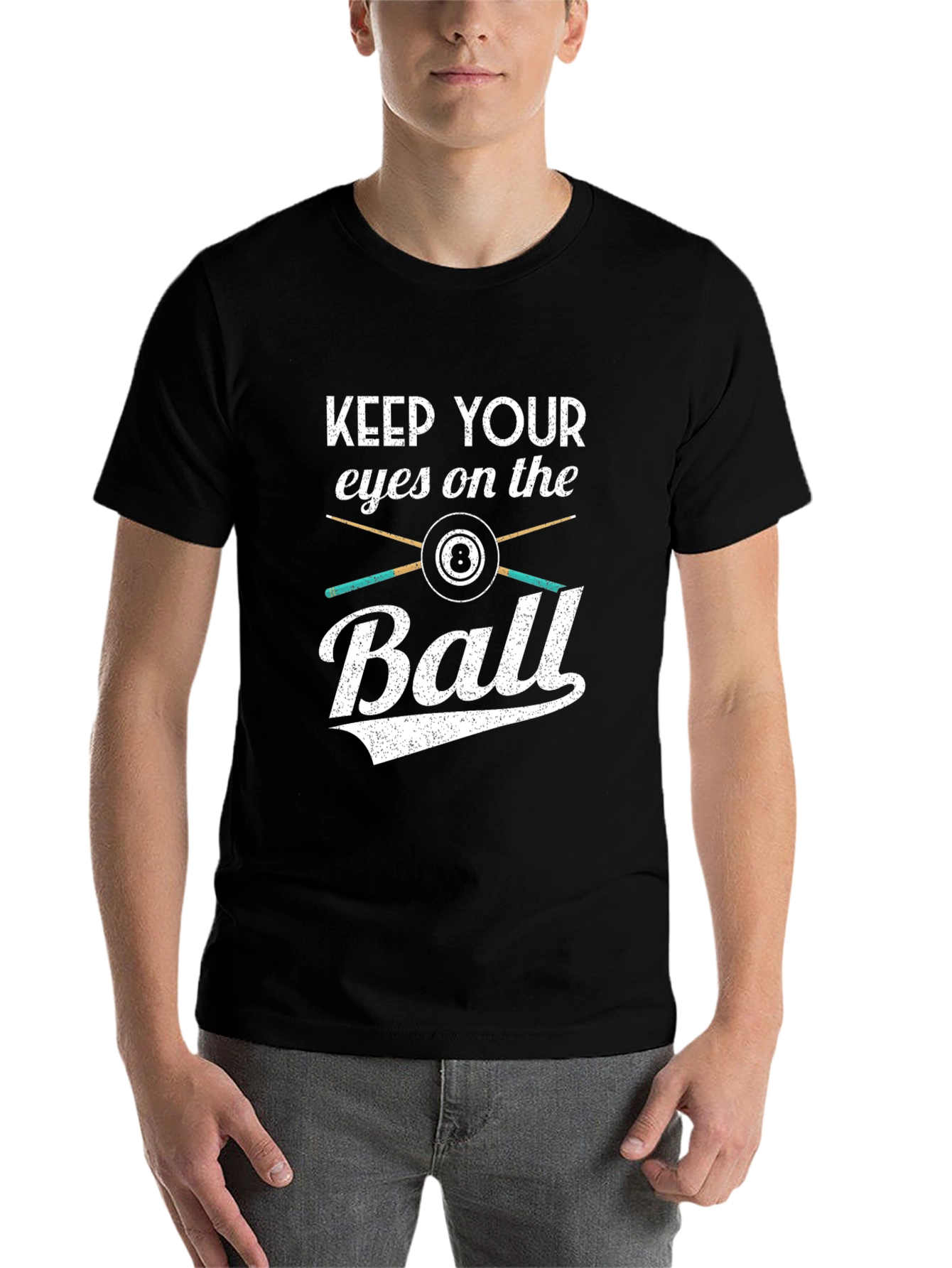 Black Keep Your Eyes on the Ball Graphic Tee view 7