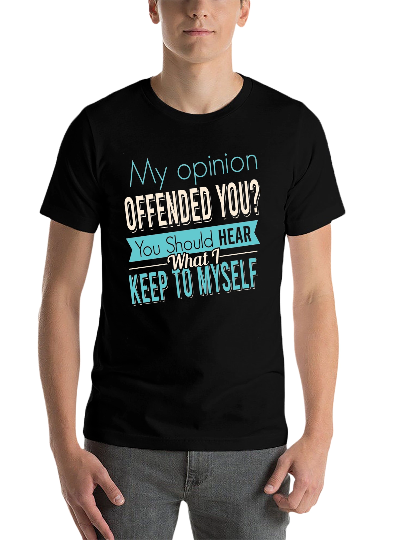 Black Offensive Opinion Graphic T-Shirt view 7