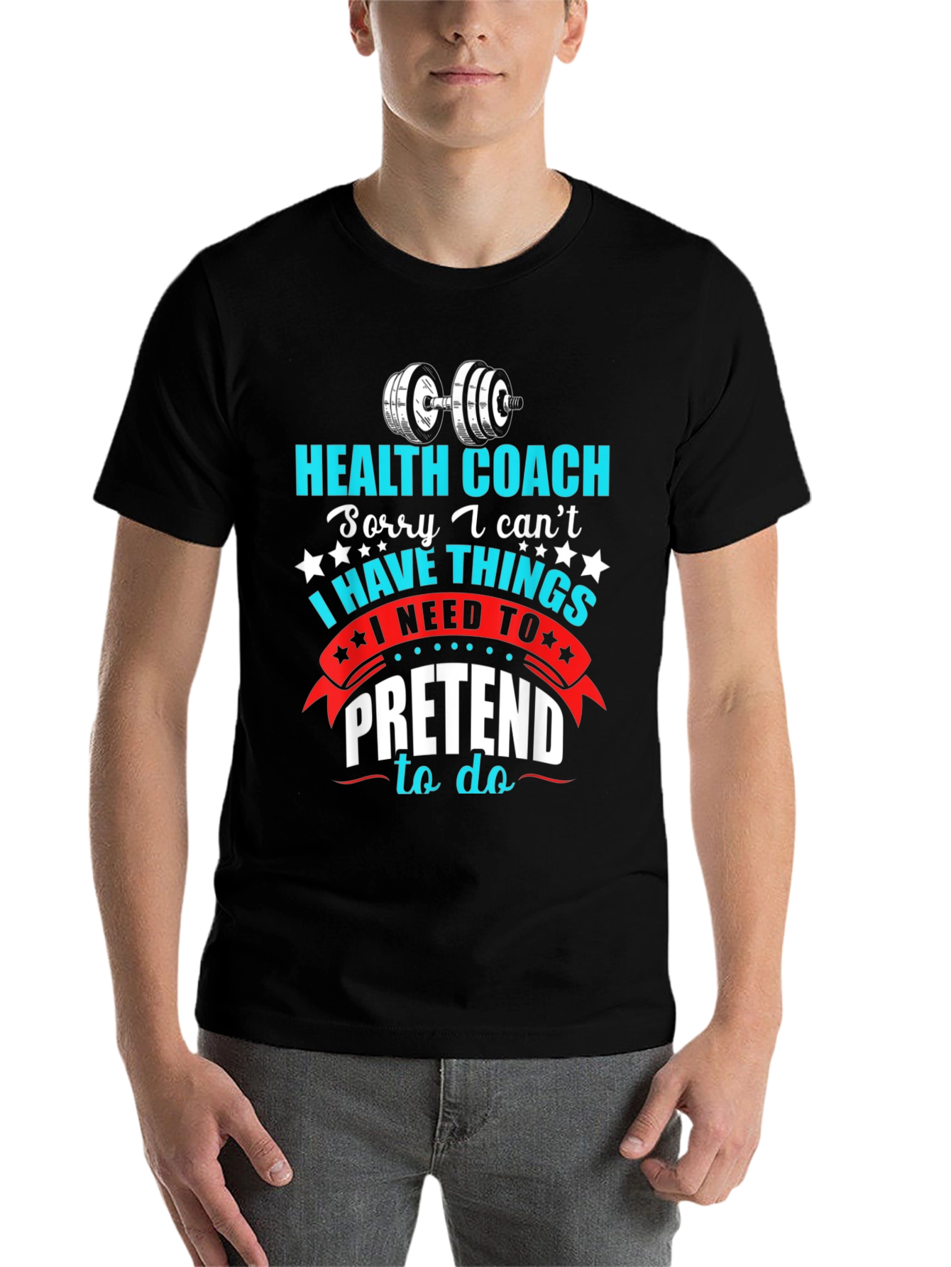 Black Health Coach T-Shirt - Funny Gym & Fitness Apparel view 7