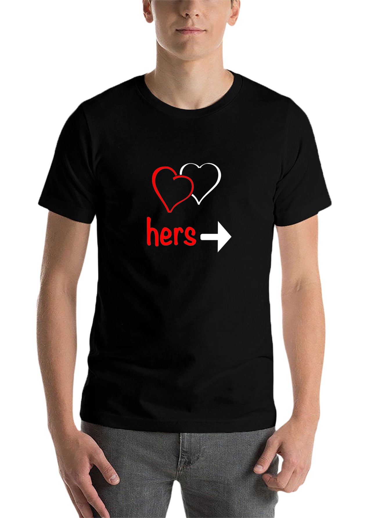 Black Hers Graphic T-Shirt - Valentine's Day Gift view 7