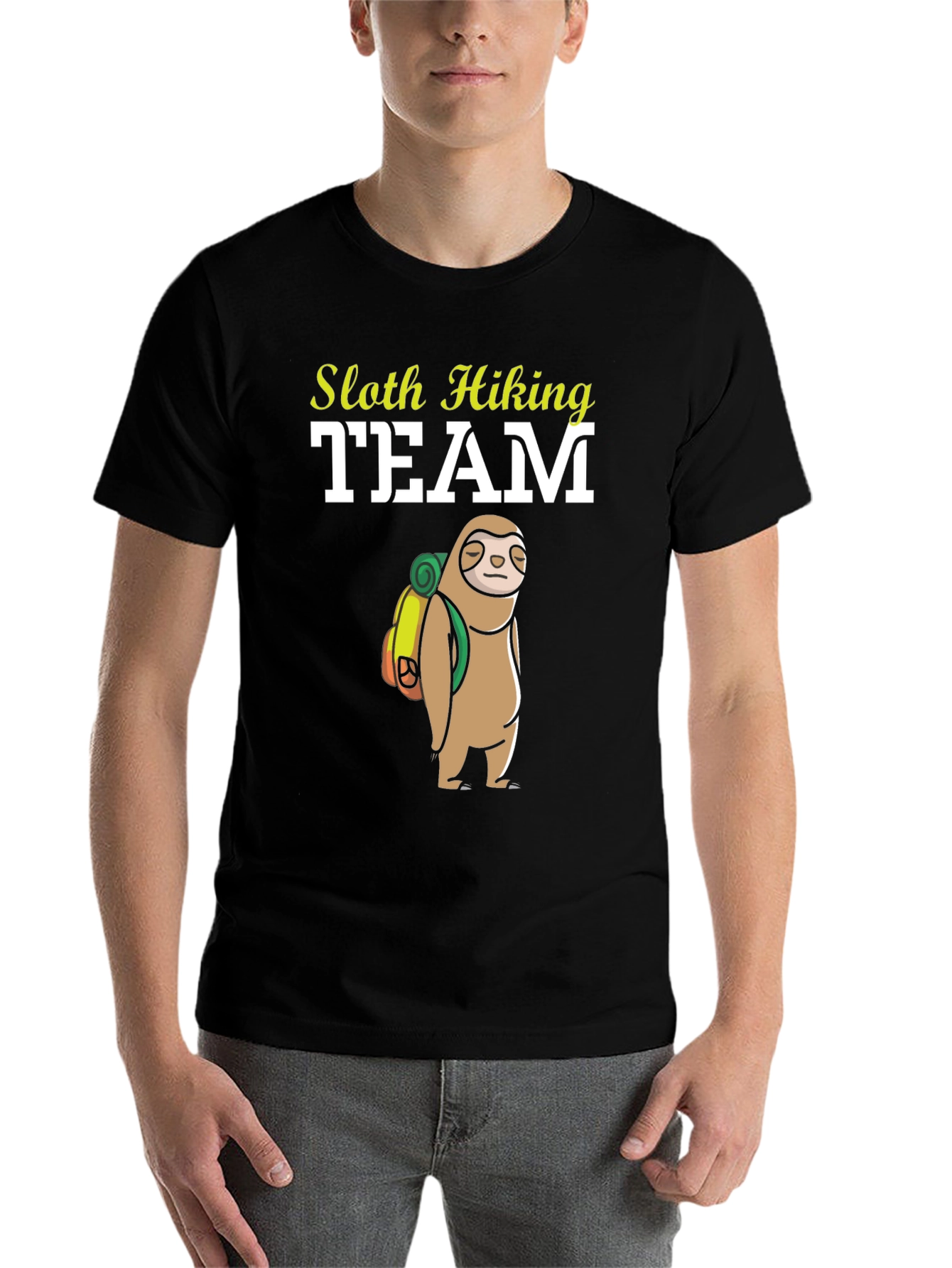 Black Sloth Hiking Team T-Shirt - Funny Adventure Tee view 7