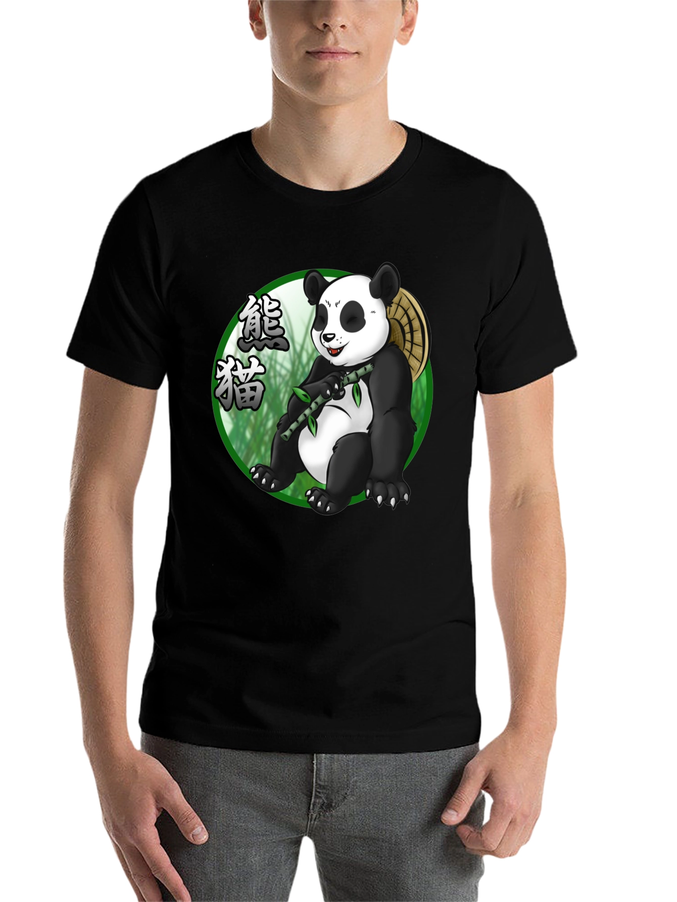 Black Panda Graphic Black T-Shirt - Unique Panda Bear Design view 7