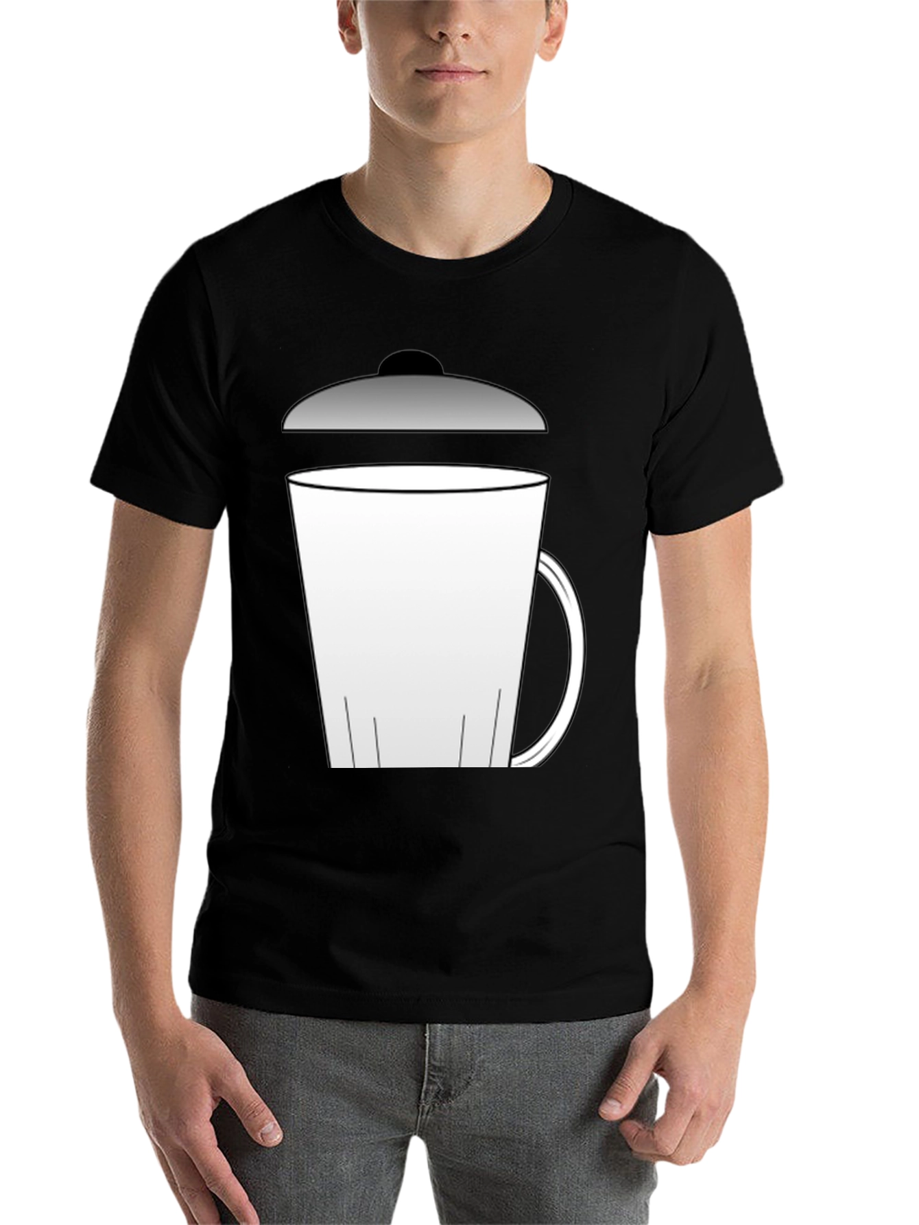 Black Novelty Trash Can T-Shirt - Funny Graphic Tee view 7