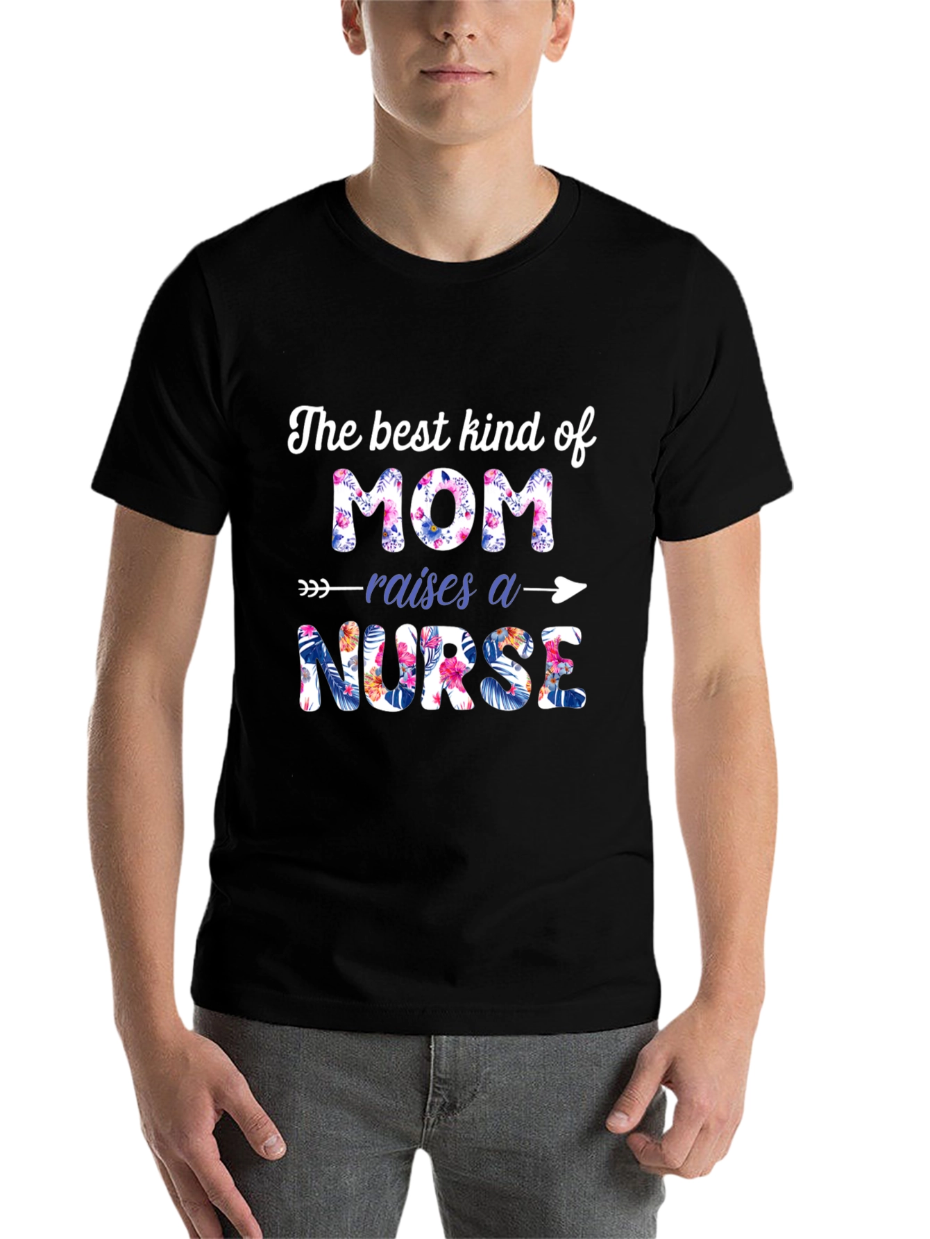 Black Best Kind of Mom Raises a Nurse T-Shirt view 7