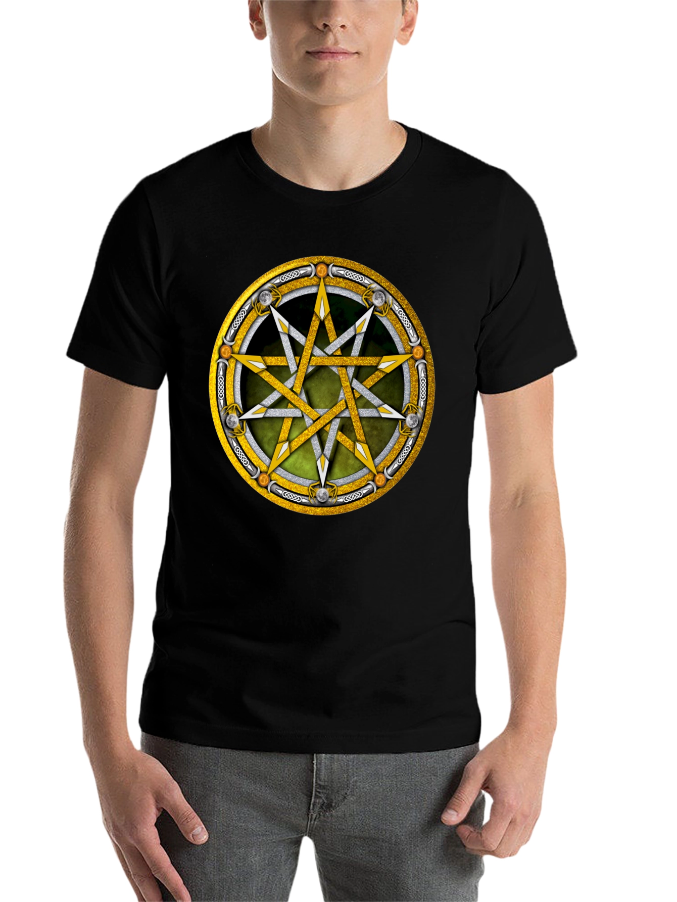 Black Occult Star Graphic Tee - Black view 7
