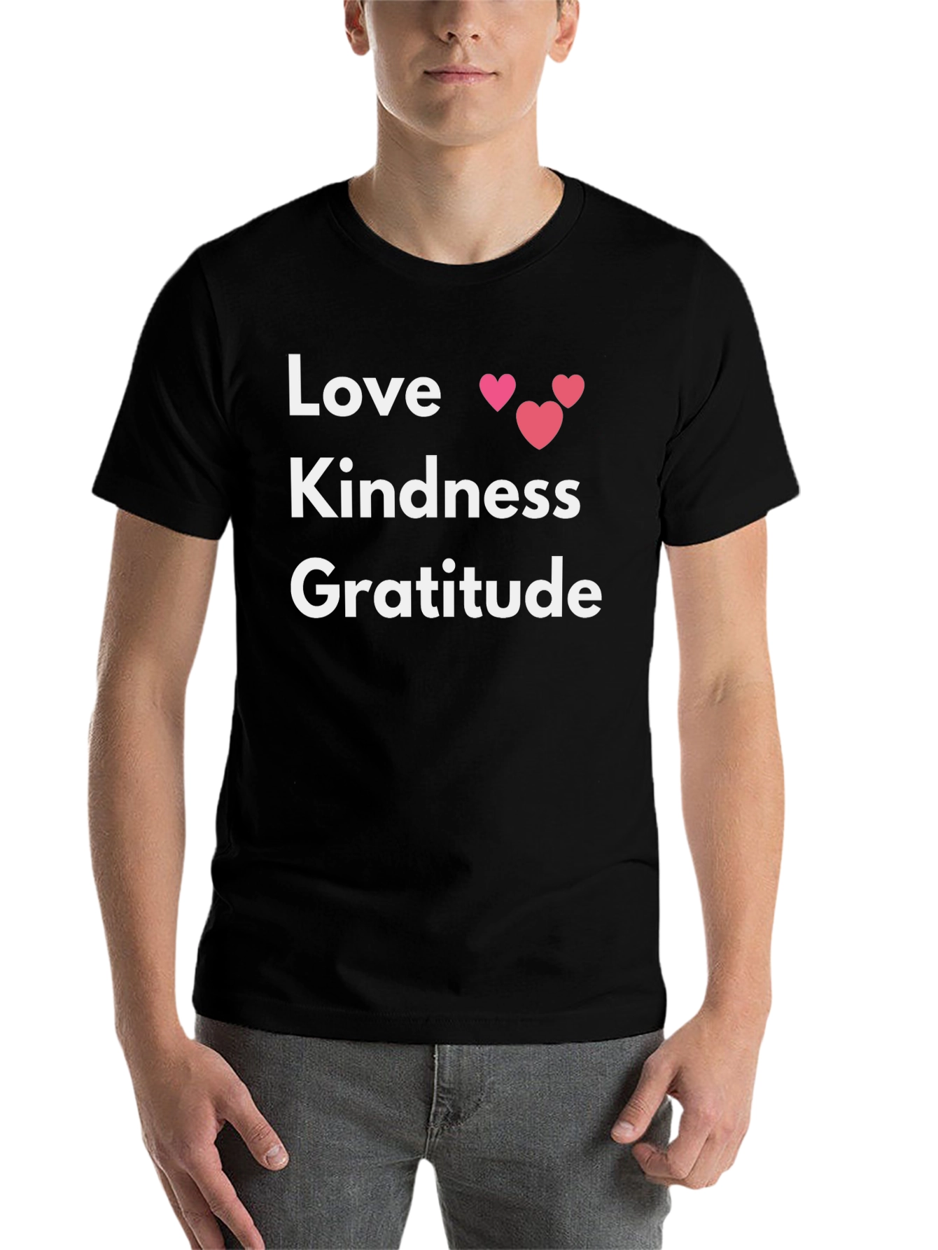 Black Love Kindness Gratitude Graphic Tee - Black view 7