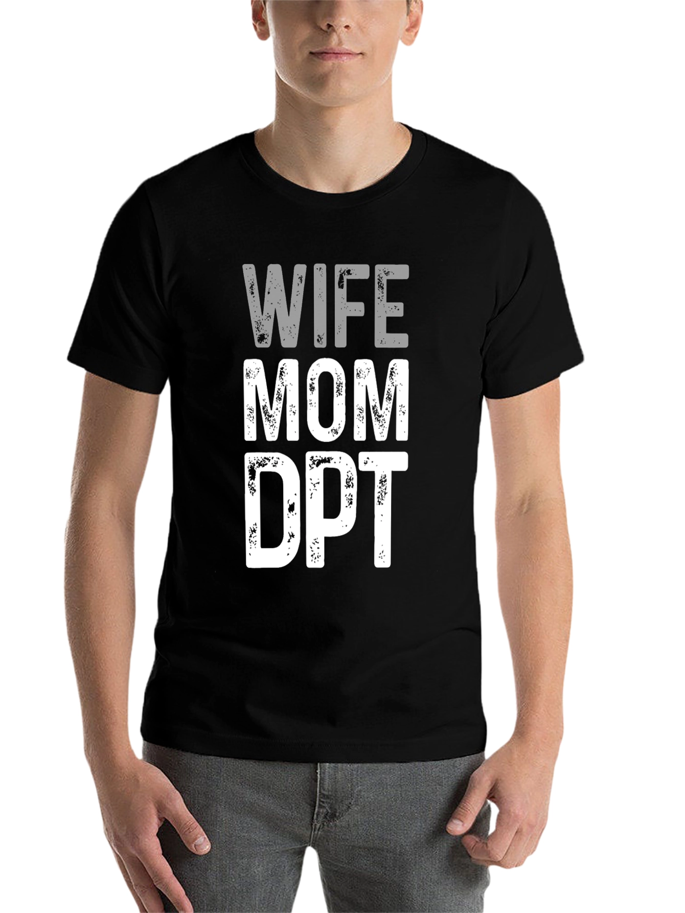 Black Wife Mom DPT T-Shirt - Gift for Physical Therapist view 7