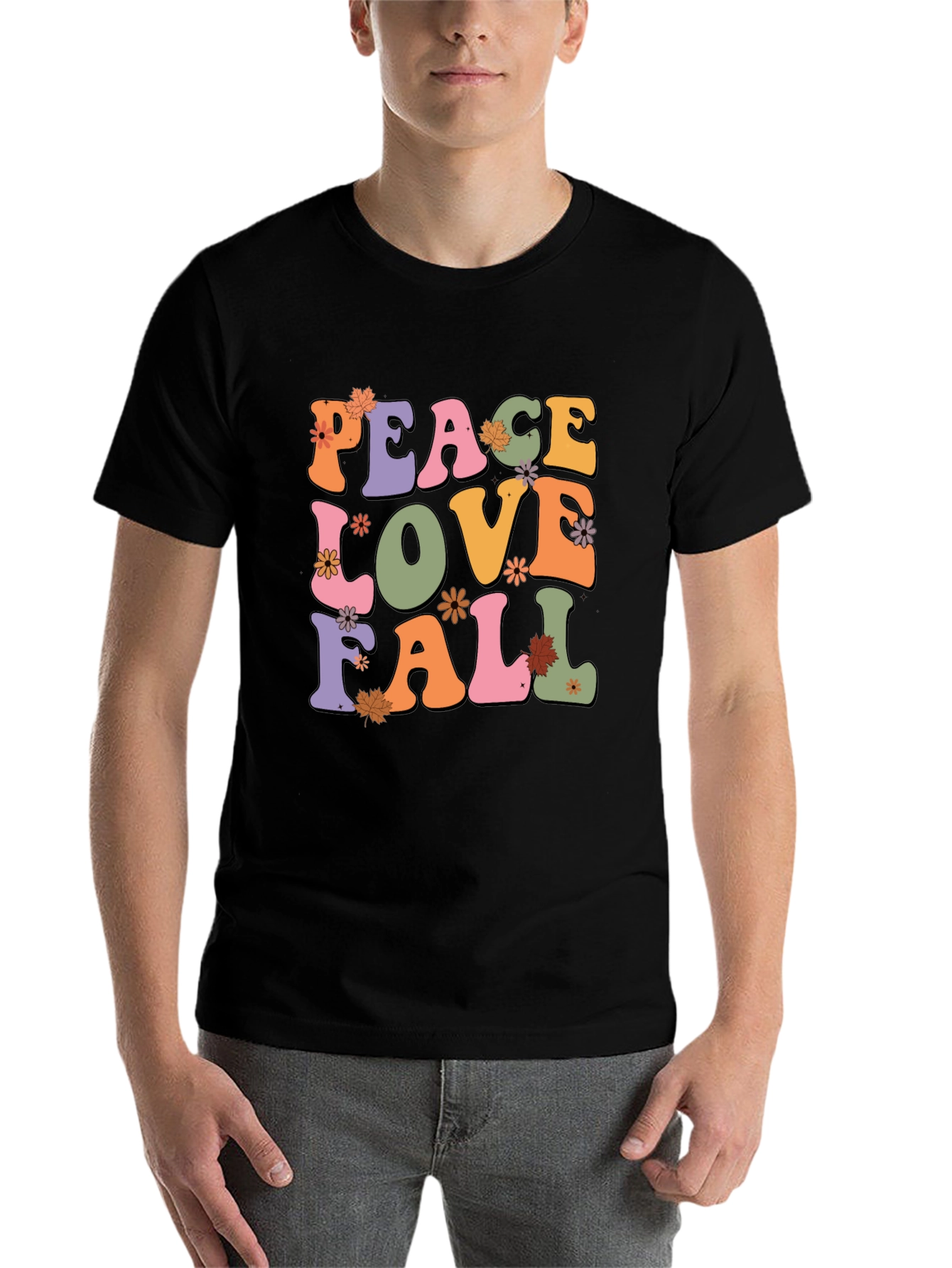Black Peace Love Fall Graphic Tee view 7