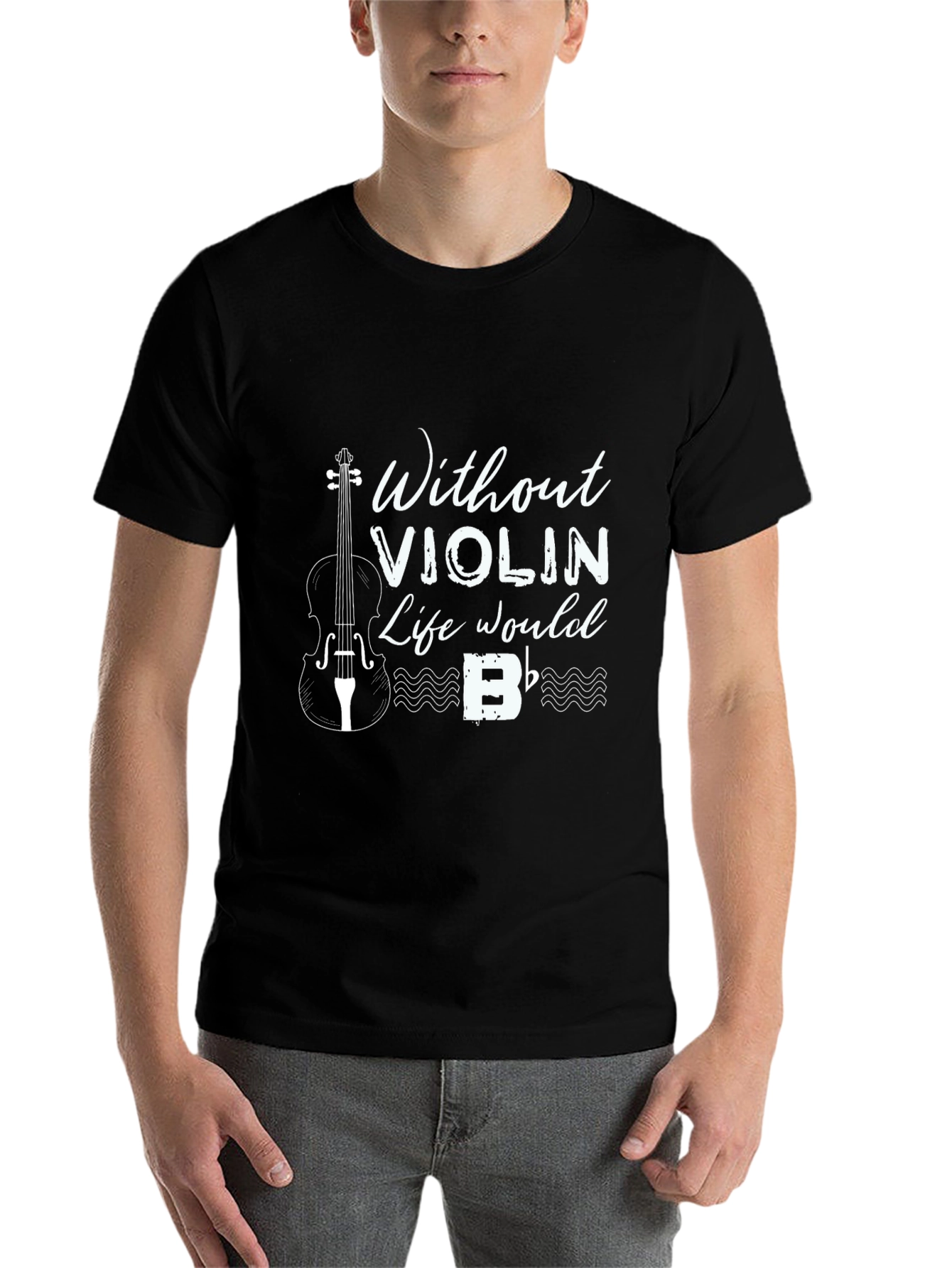 Black Without Violin Life Would B Flat T-Shirt view 7
