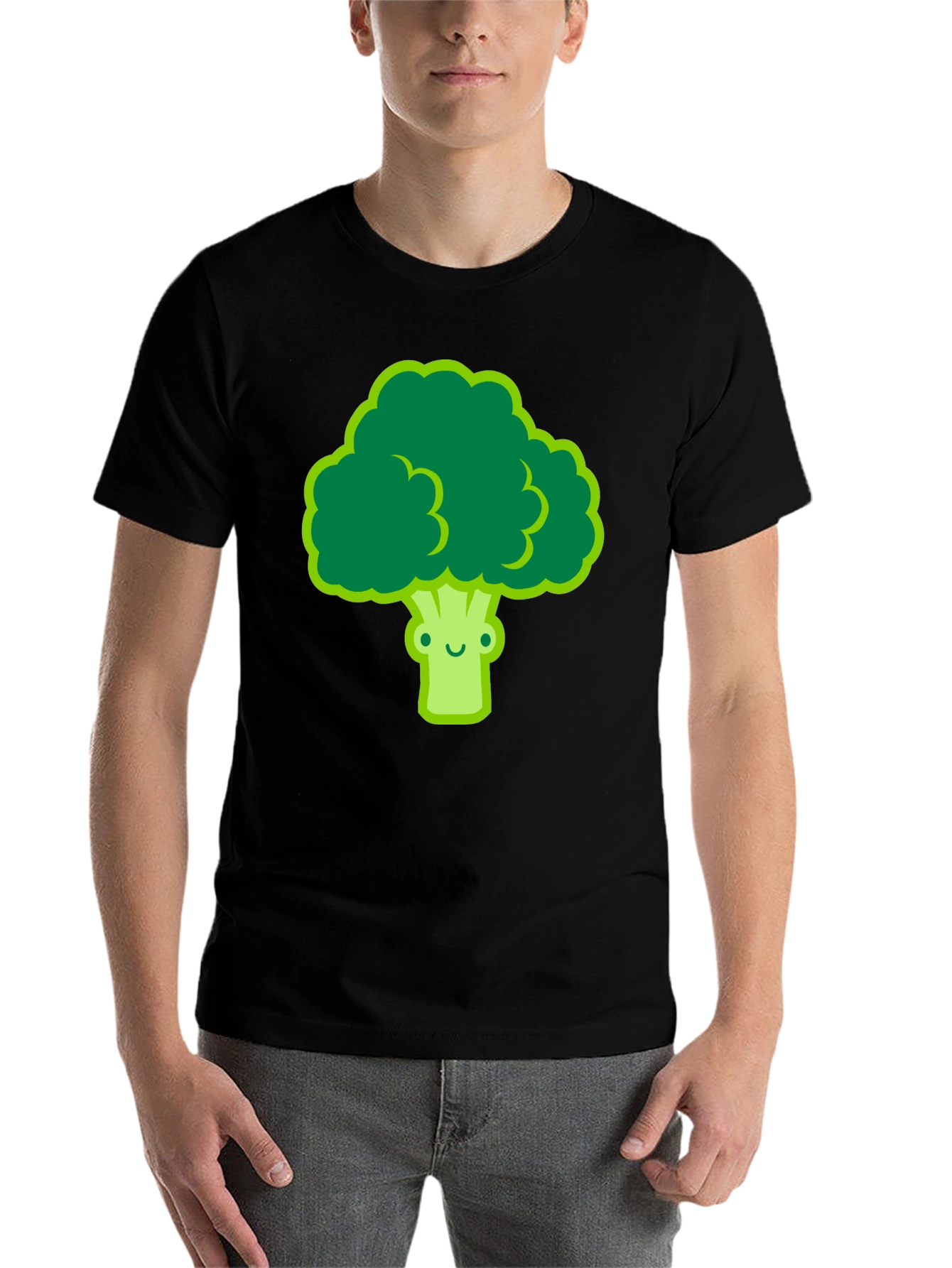 Cute Broccoli Graphic Tee - Black T-Shirt - 7