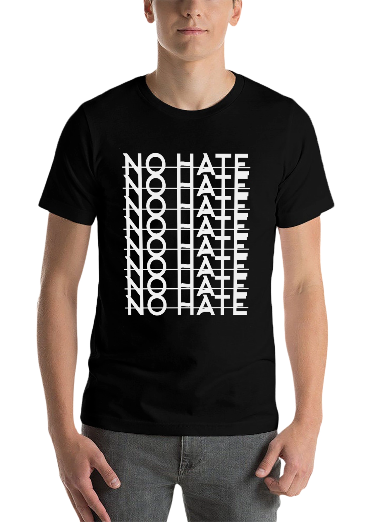 Black No Hate Graphic Tee - Black view 7