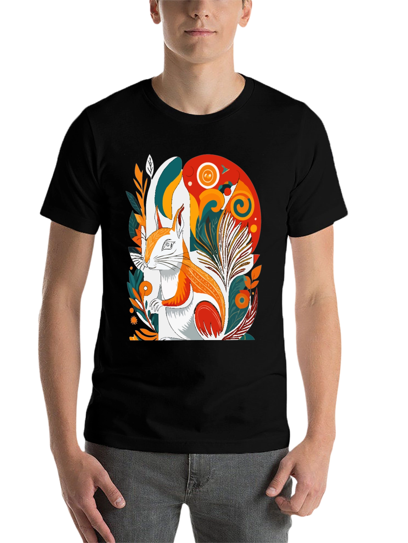 Black Squirrel Graphic Tee - Artistic Design, Modern Style view 7