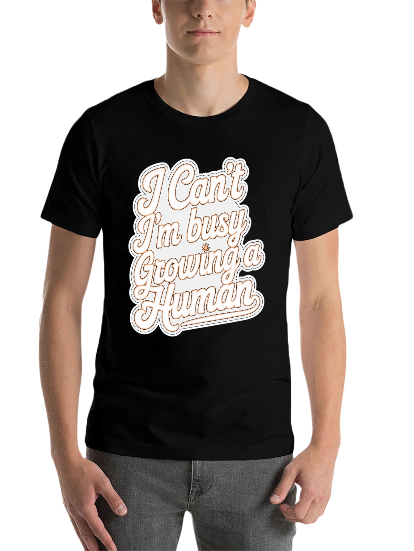 Black Growing a Human Graphic T-Shirt view 7