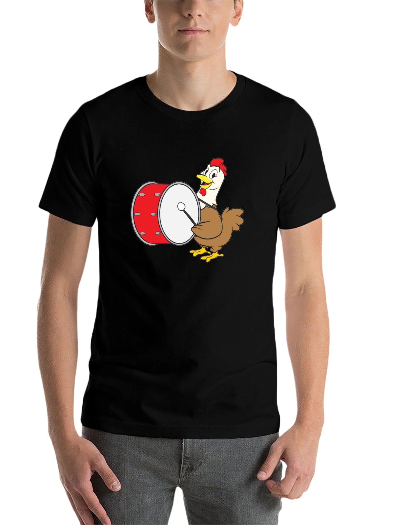 Black Chicken Drummer Graphic Tee view 7
