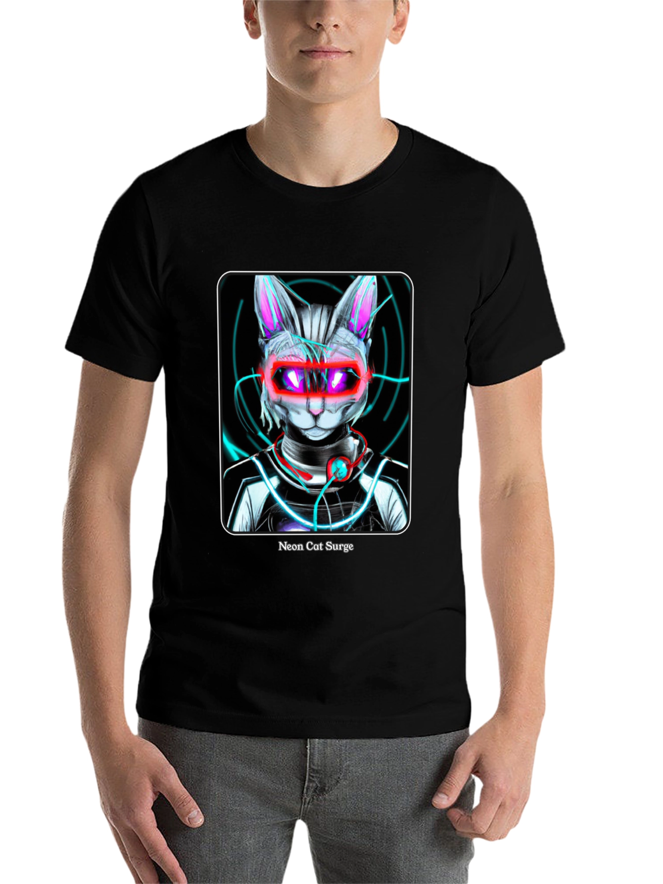 Neon Cat Surge Graphic T-Shirt - 7
