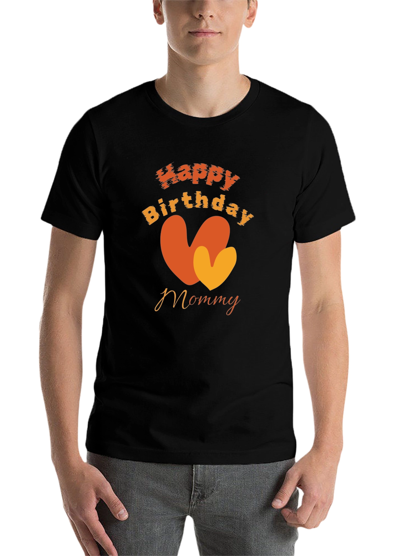 Black Happy Birthday Mommy Black T-Shirt view 7