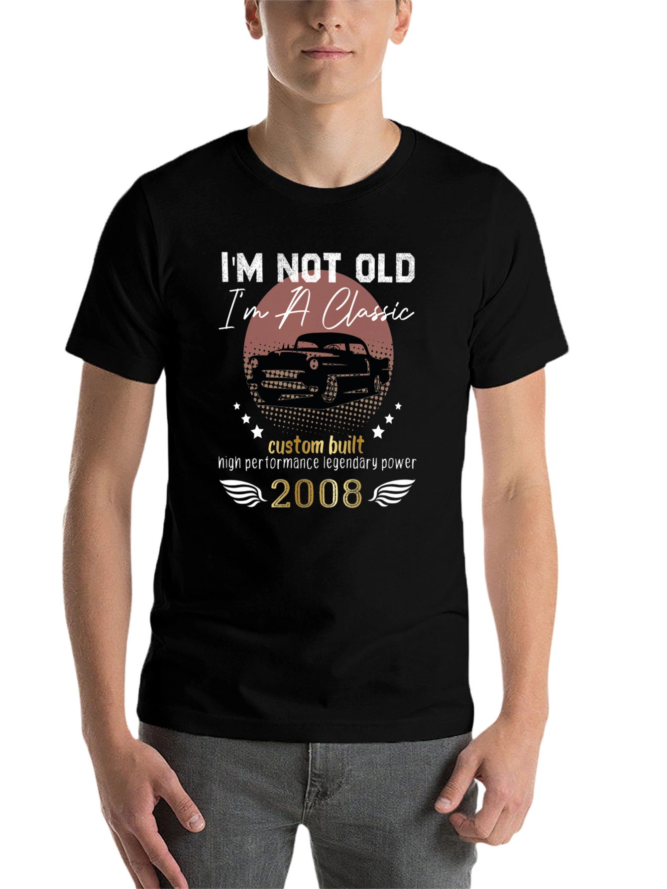 Black Classic Car T-Shirt - I'm Not Old, I'm A Classic! view 7