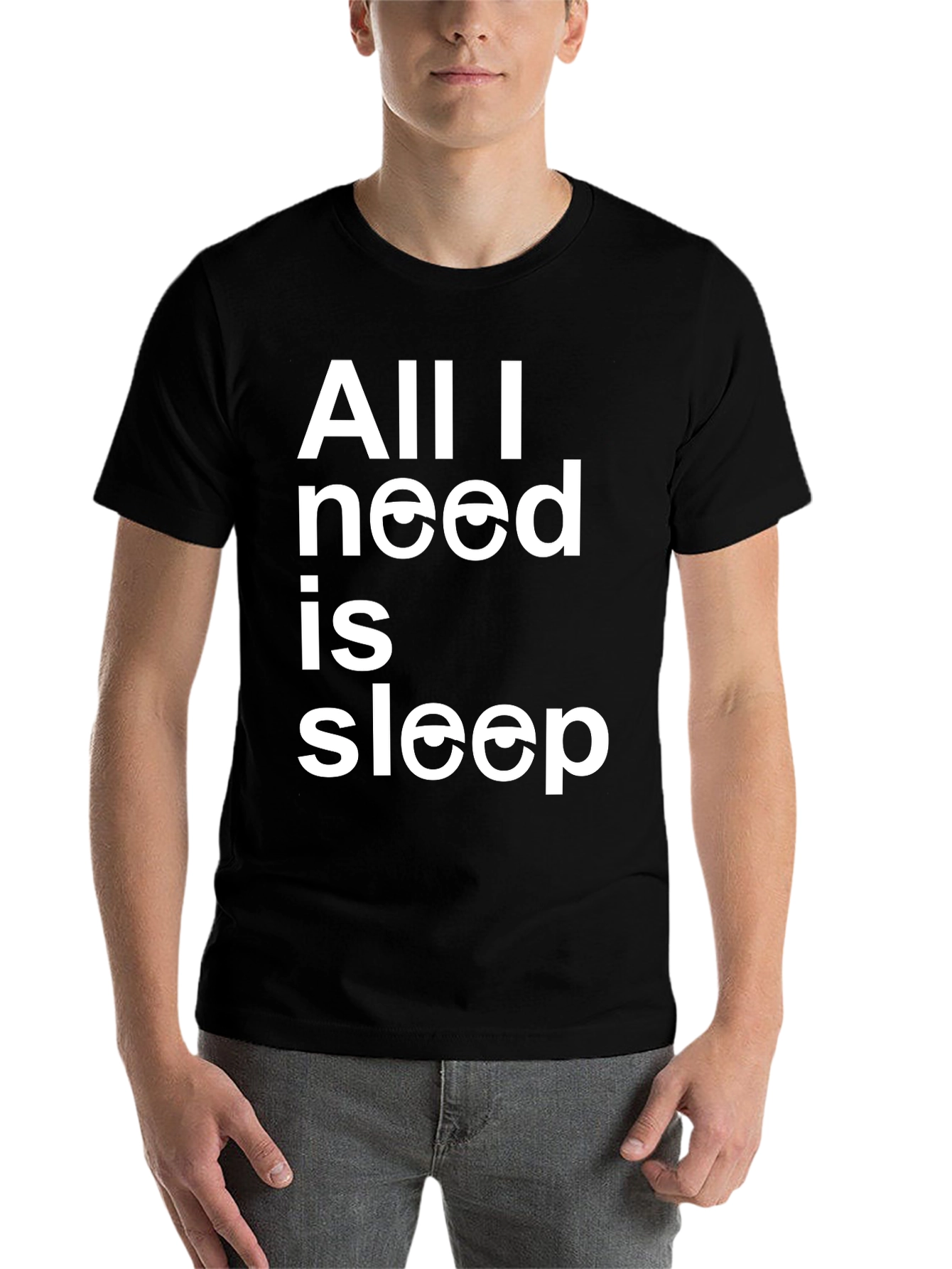 Black All I Need Is Sleep T-Shirt view 7