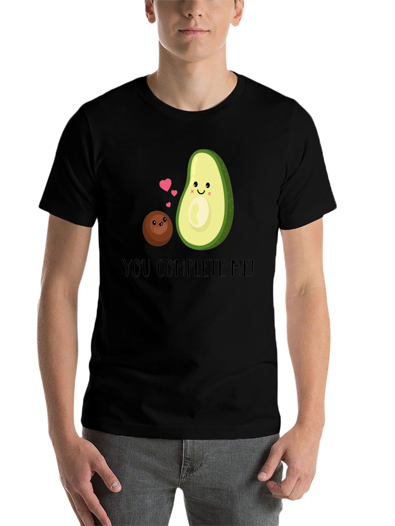 Black You Complete Me Avocado T-Shirt view 7