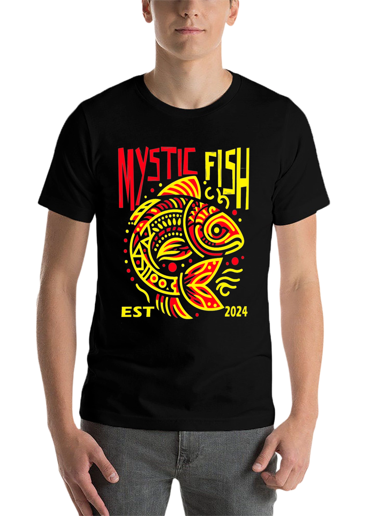 Black Mystic Fish EST 2024 Graphic Tee view 7