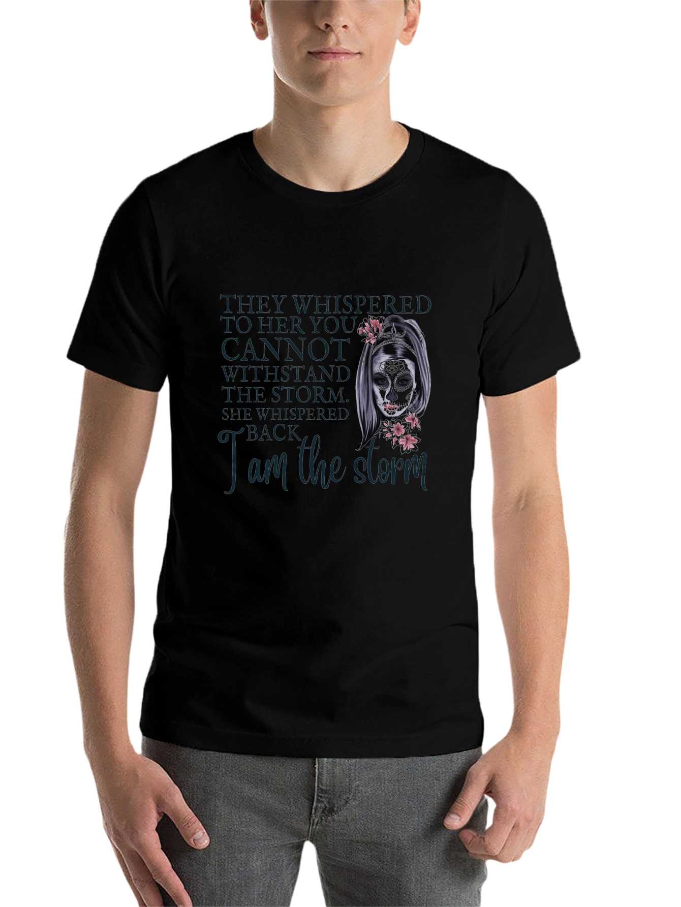 Black I am the Storm Graphic T-Shirt - Dark view 7