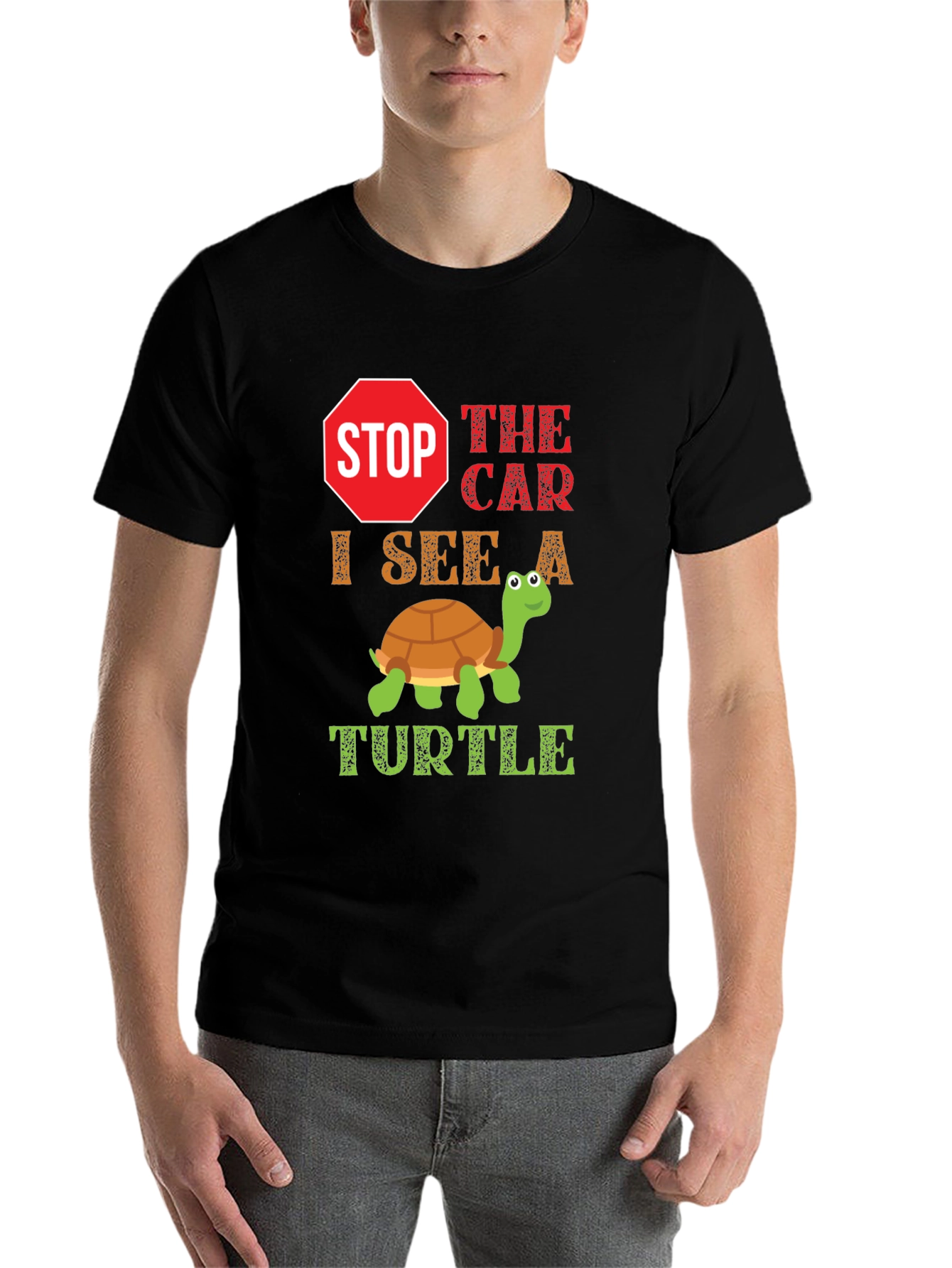 Black Stop the Car, Turtle T-Shirt view 7