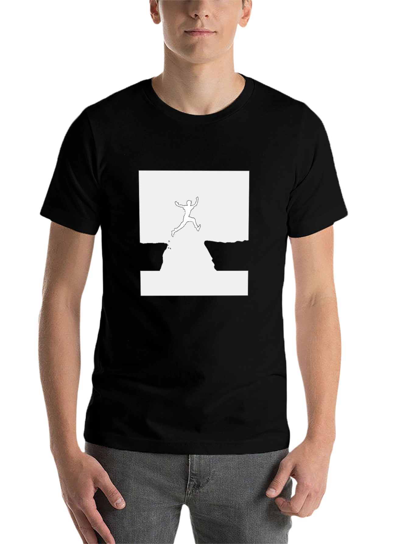 Black Cliff Jumper Graphic Tee - Bold Black T-Shirt view 7