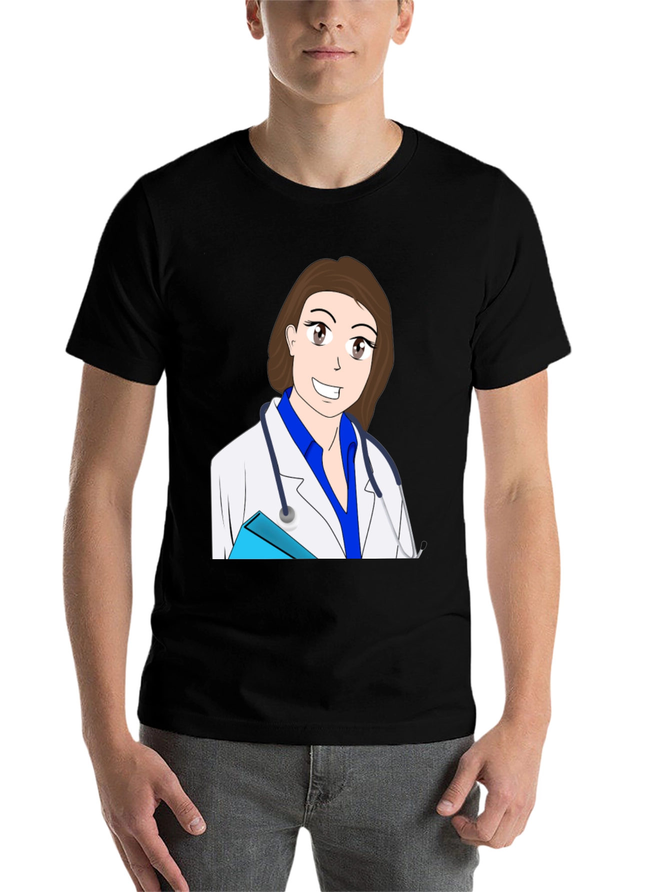 Black Cartoon Doctor T-Shirt view 7