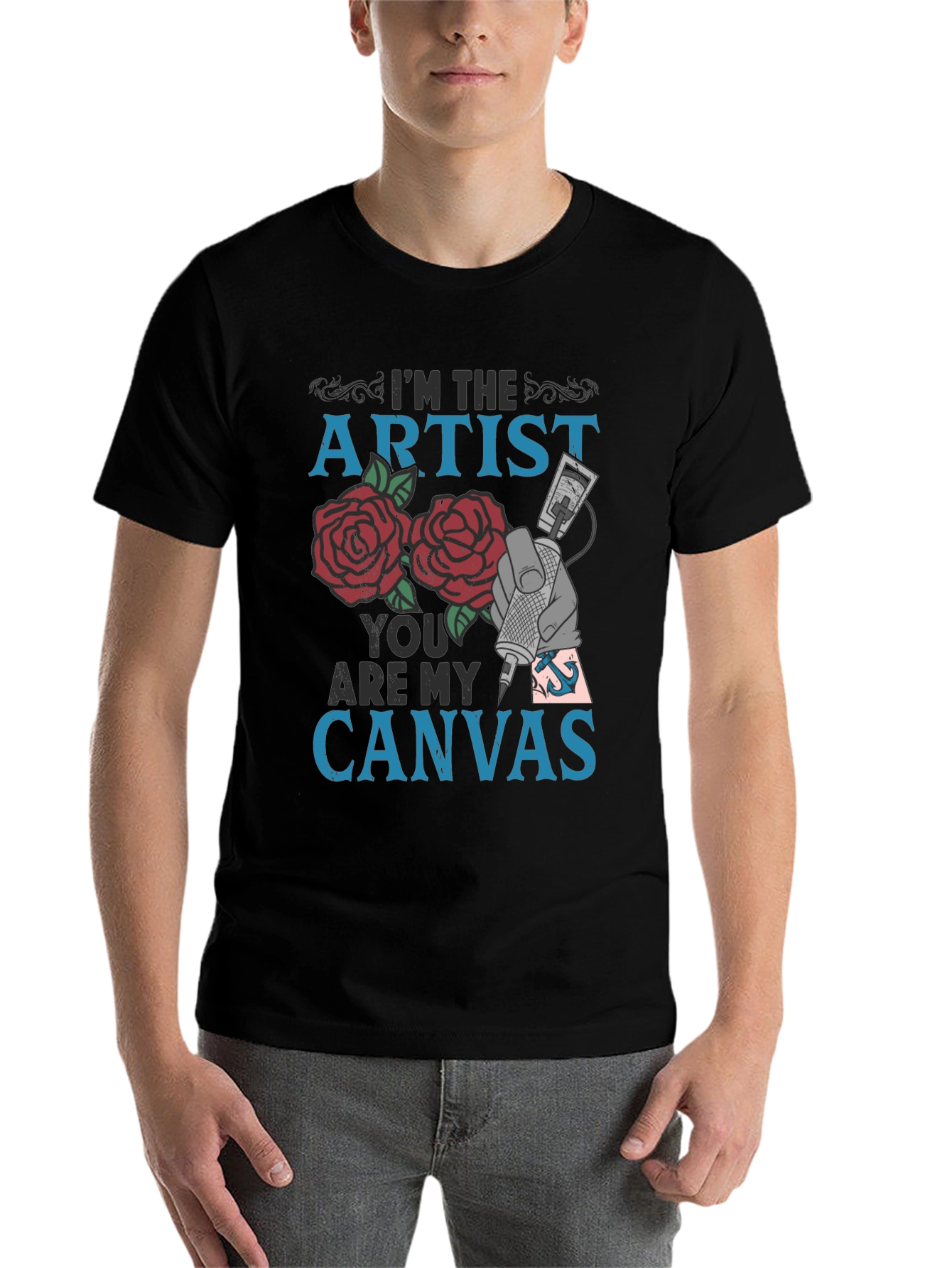 Black I'm the Artist You are My Canvas Tattoo Graphic Tee view 7