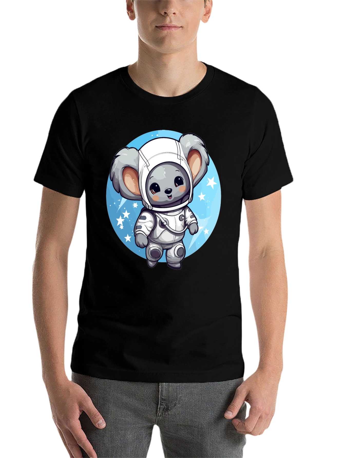 Black Koala Astronaut Graphic Tee - Black view 7
