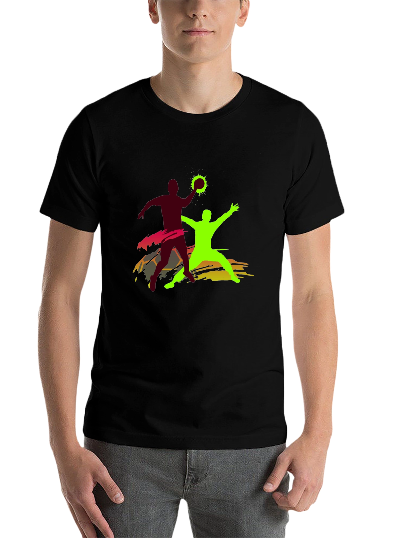 Black Handball Graphic T-Shirt - Black Cotton Tee view 7