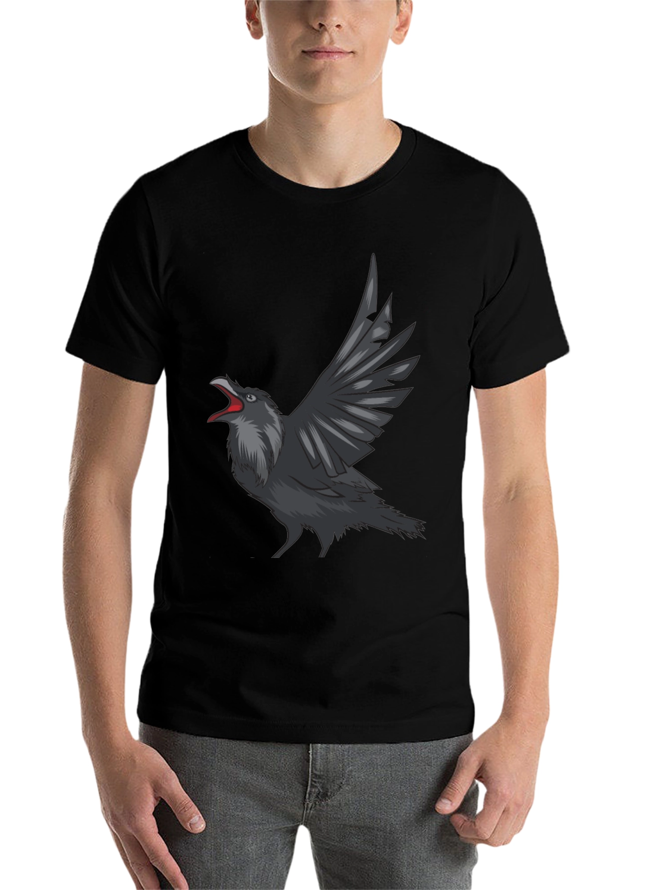 Black Raven Graphic Tee - Men's Black T-Shirt view 7