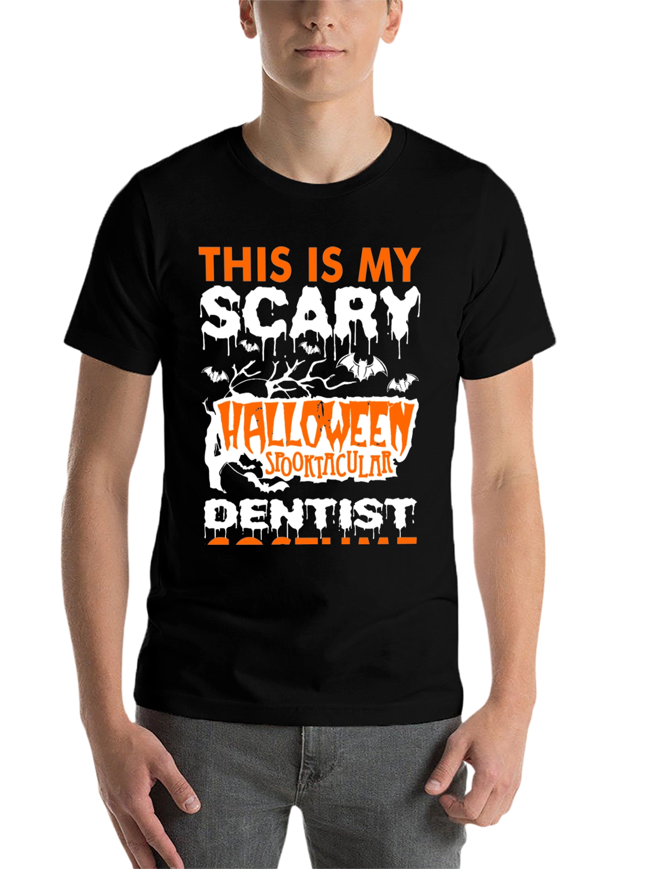 Black Scary Halloween Dentist T-Shirt - Spooktacular! view 7