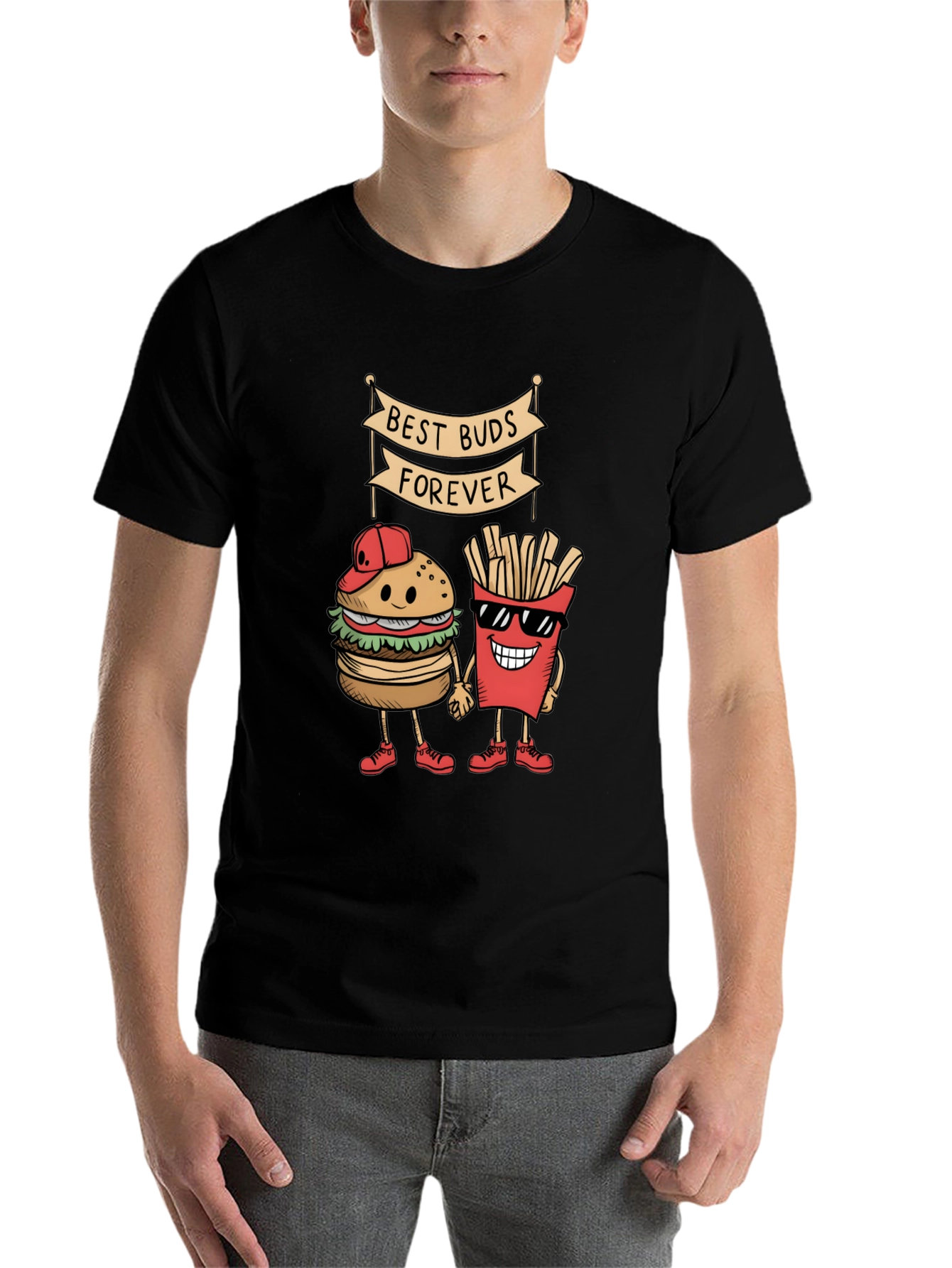 Black Best Buds Forever T-Shirt view 7