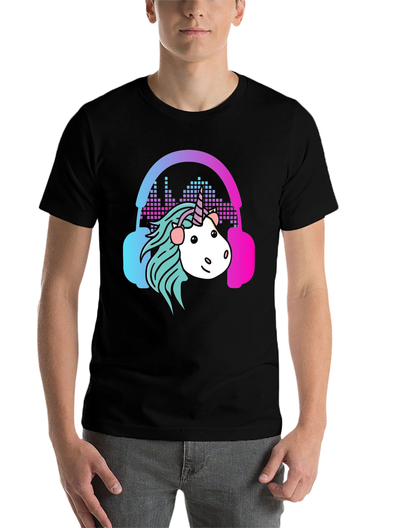 Black Unicorn DJ Graphic Tee - Cool Comfort view 7