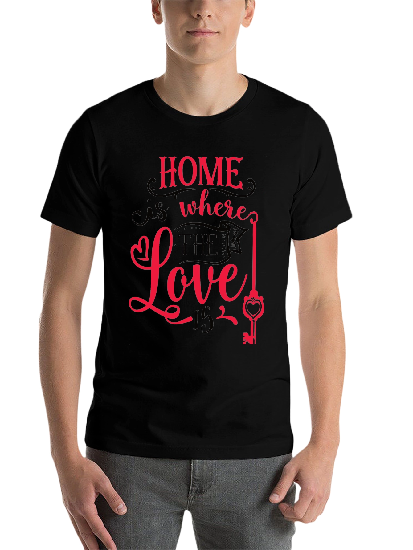 Black Home is Where the Love Is Graphic Tee view 7
