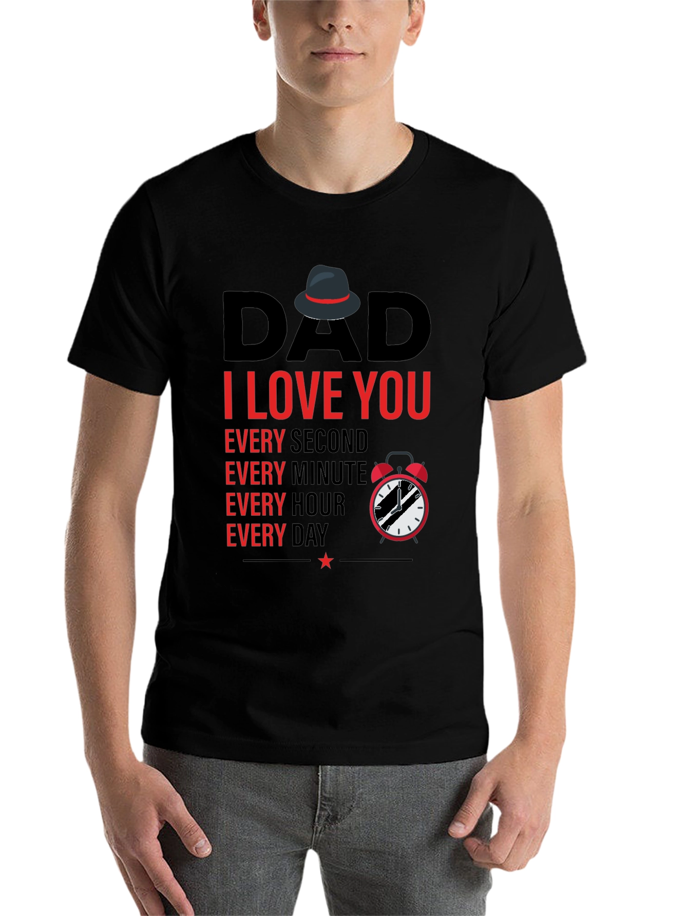 Black Dad I Love You Black T-Shirt view 7