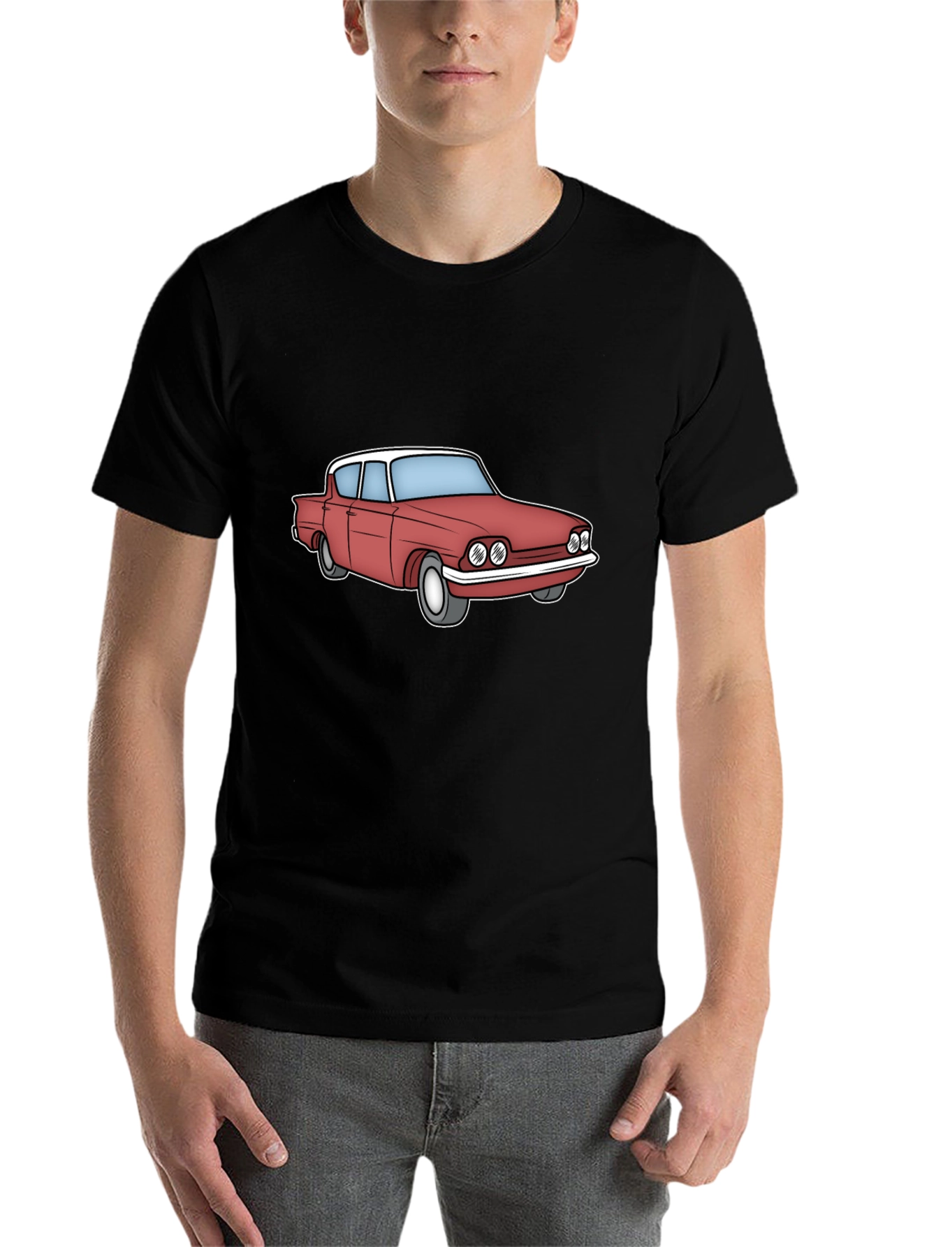 Black Classic Car Graphic Tee - Black view 7
