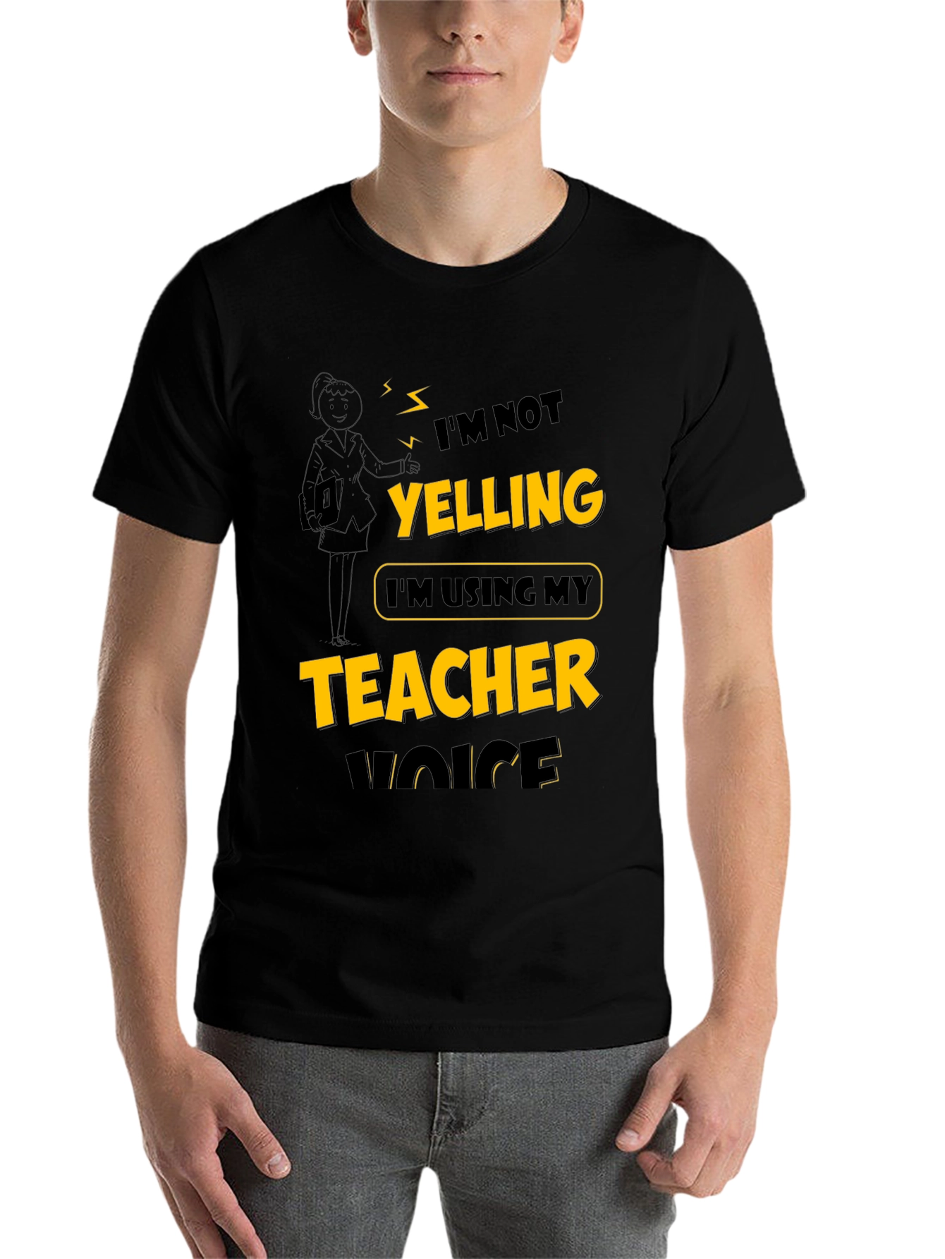 Black Teacher Voice T-Shirt: Funny Novelty Tee view 7