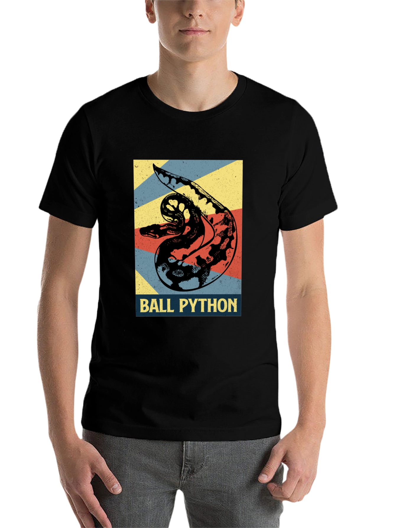 Black Ball Python Graphic T-Shirt - Reptile Lover Tee view 7