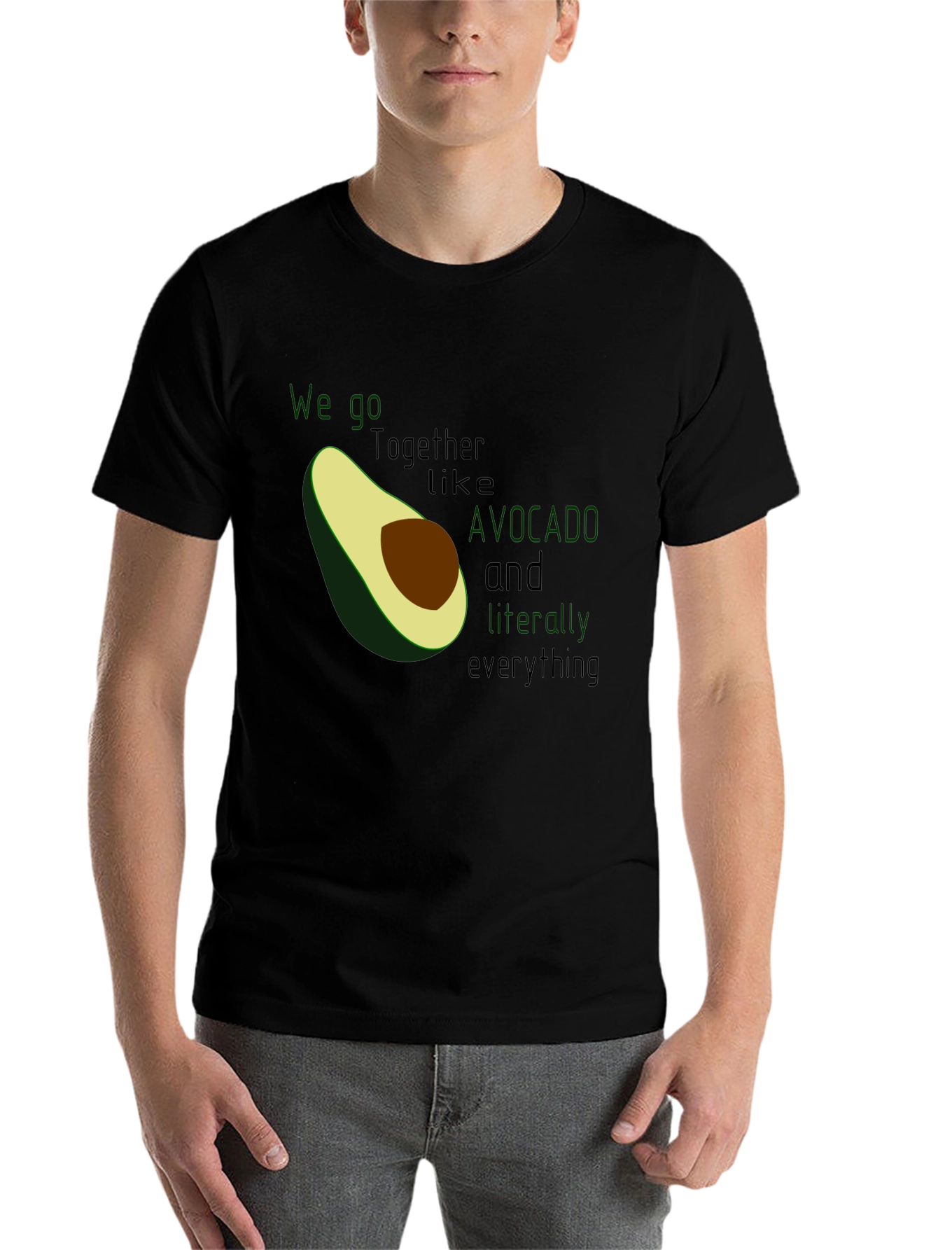 Black Avocado Love Graphic Tee - We Go Together Like Avocado and Everything view 7