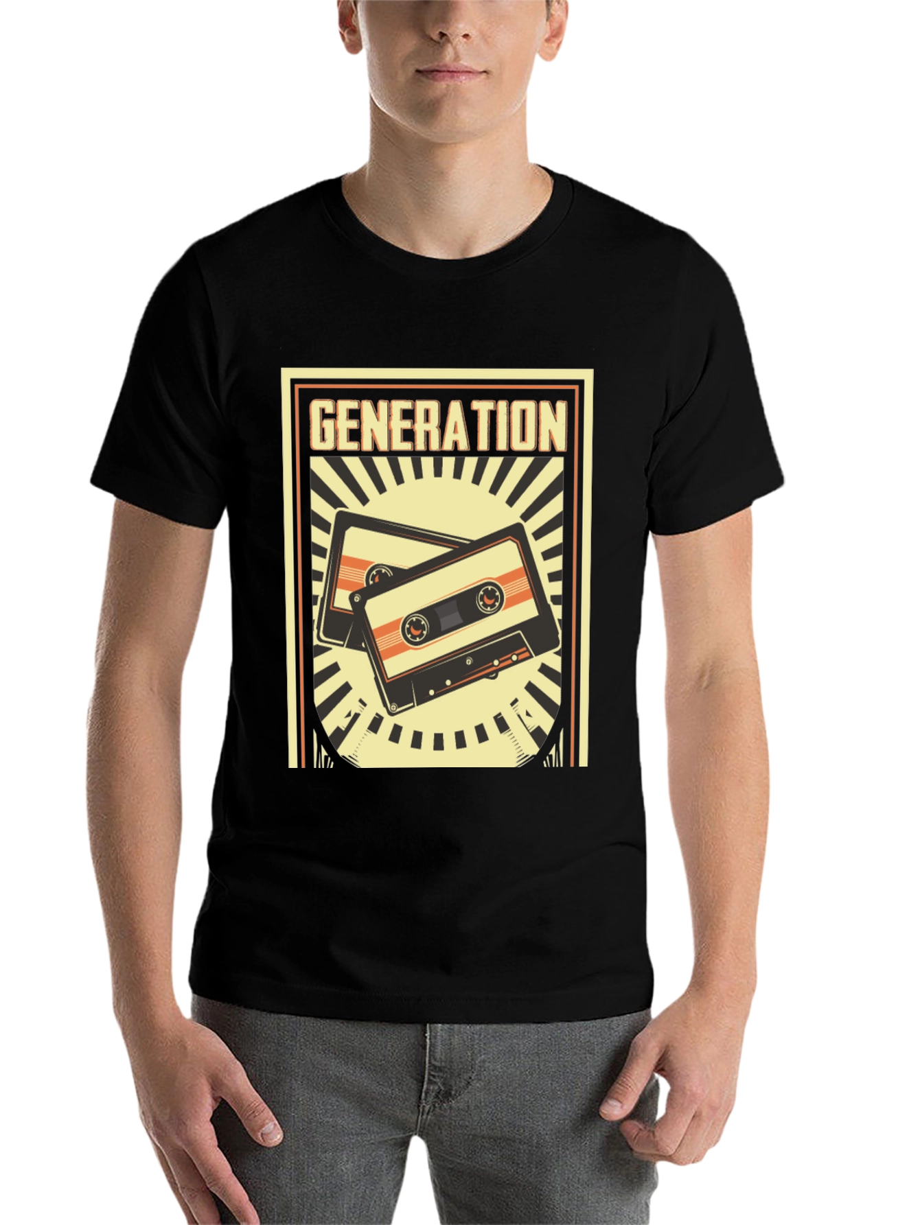 Black Retro Generation Cassette Tape Graphic Tee view 7
