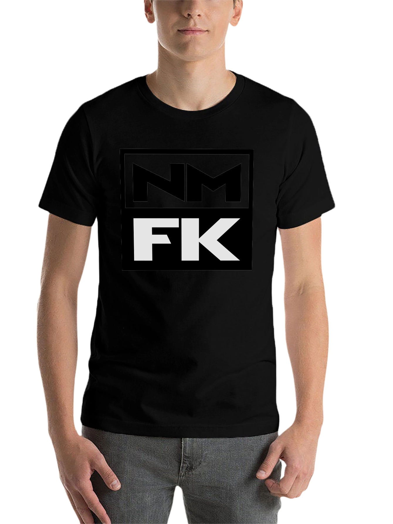 Black NM FK Graphic Tee - Bold Statement T-Shirt view 7