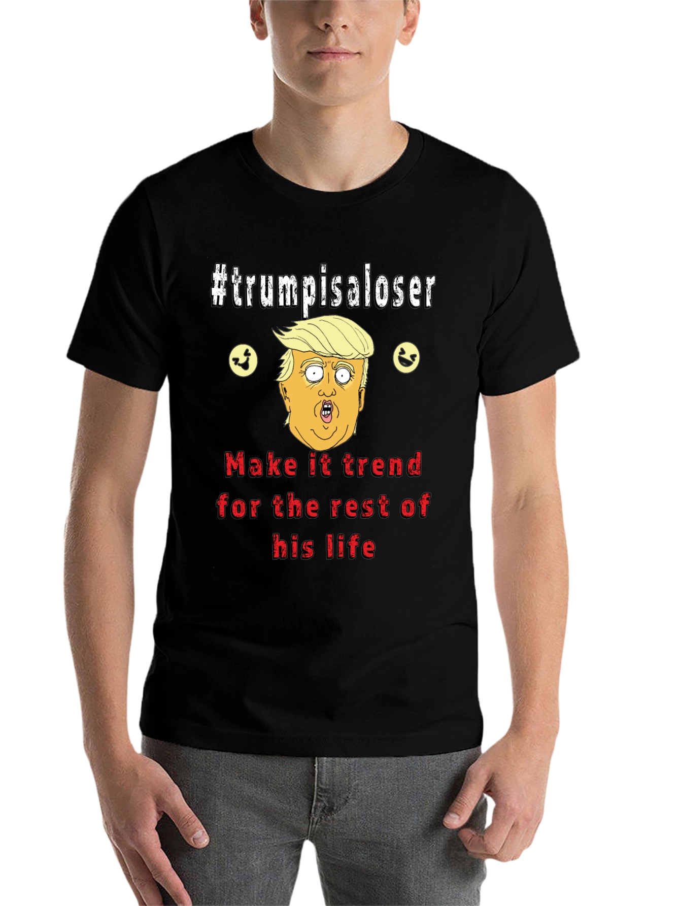 Black Trump is a Loser Graphic T-Shirt view 7