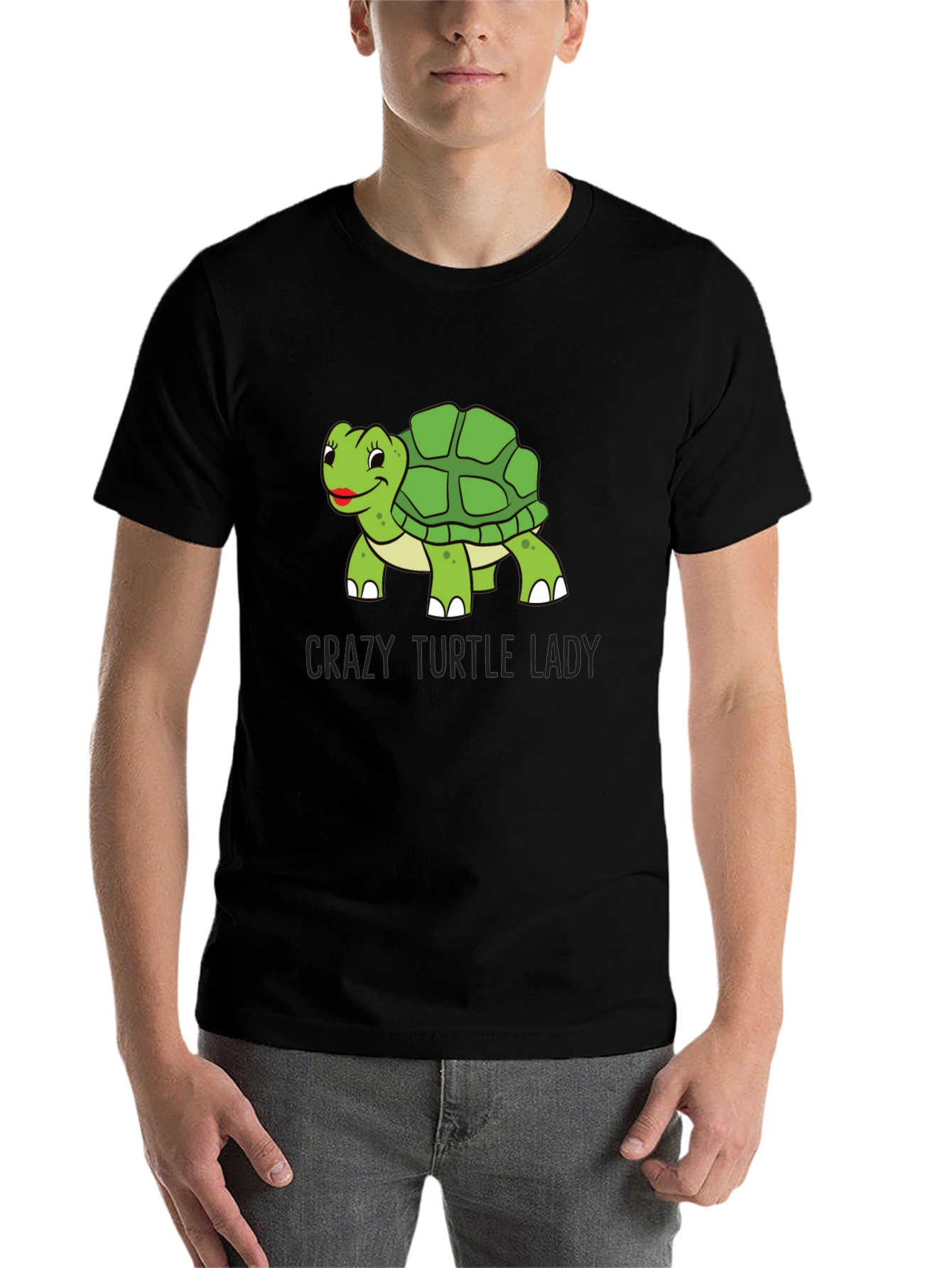 Black Crazy Turtle Lady T-Shirt view 7
