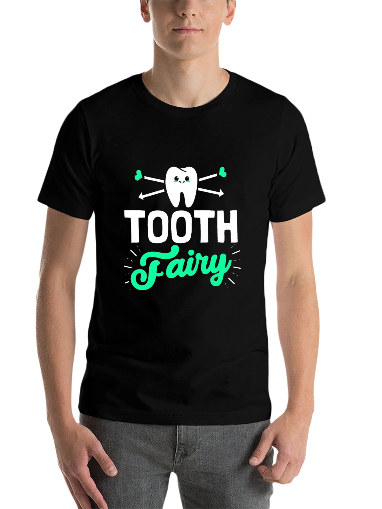 Black Tooth Fairy Graphic T-Shirt - Black Cotton Tee view 7