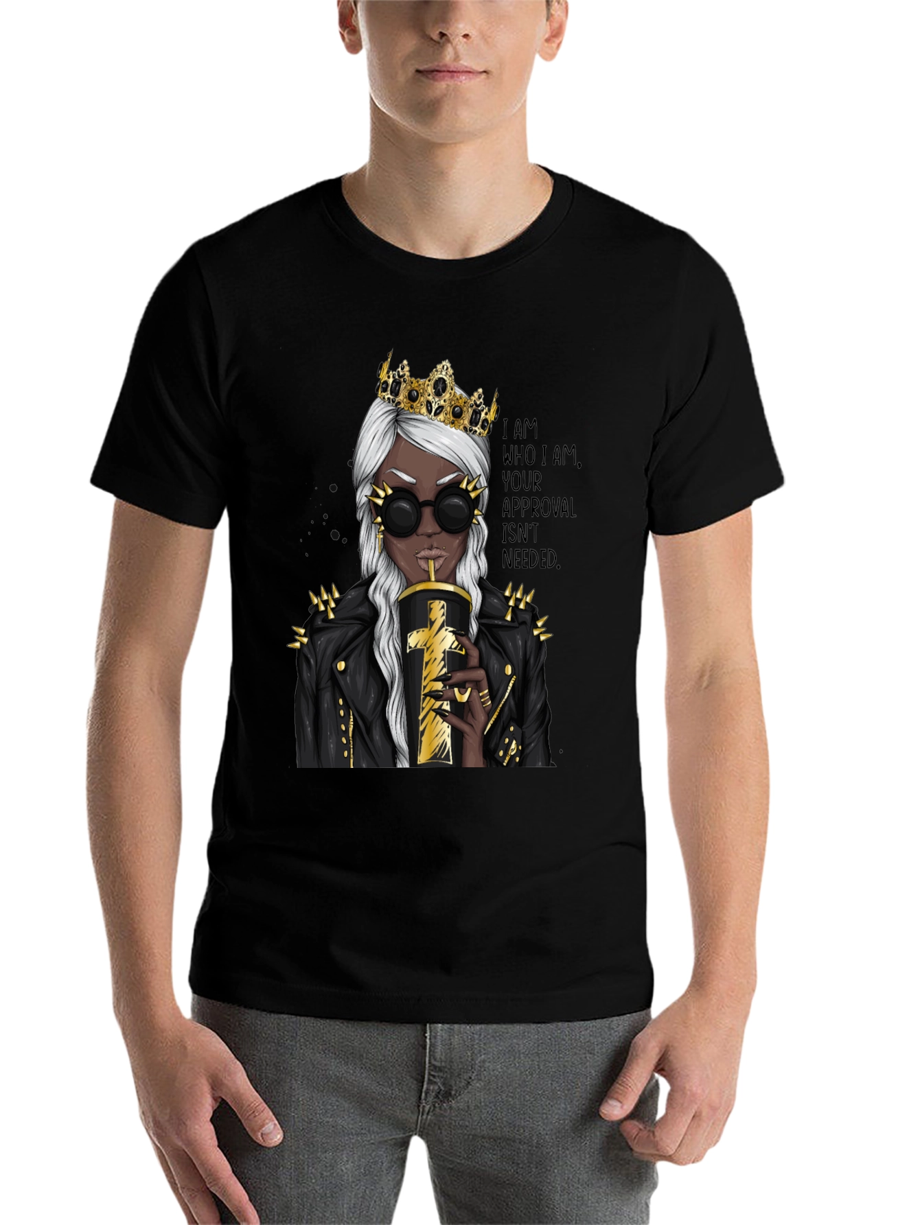 Black Queen Attitude Graphic T-Shirt - Black view 7