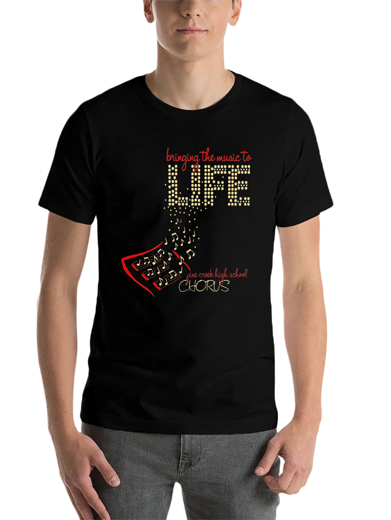 Black Bring The Music To Life Chorus T-Shirt view 7